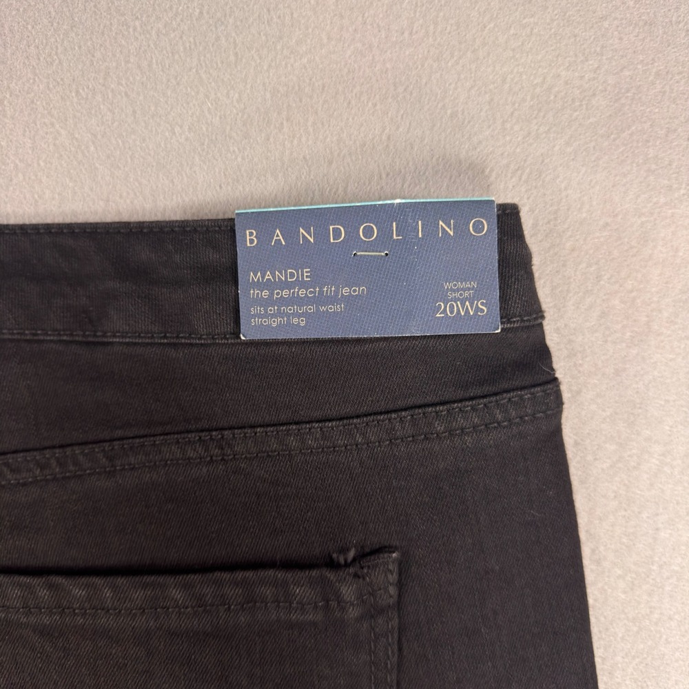 Bandolino Mandie Straight Leg Jeans Saturated Black 20WS Short Flawless Stretch - Picture 7 of 12